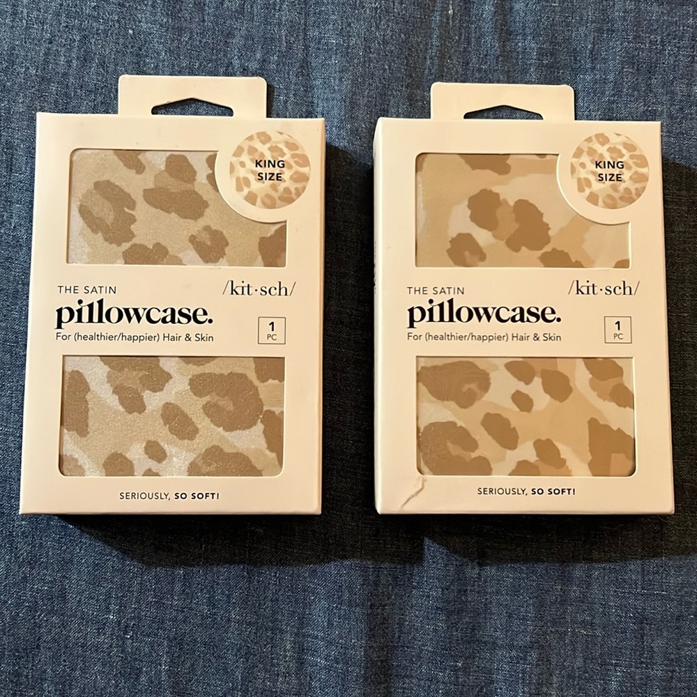 Kitsch Satin Pillowcase Set King Size Leopard Print